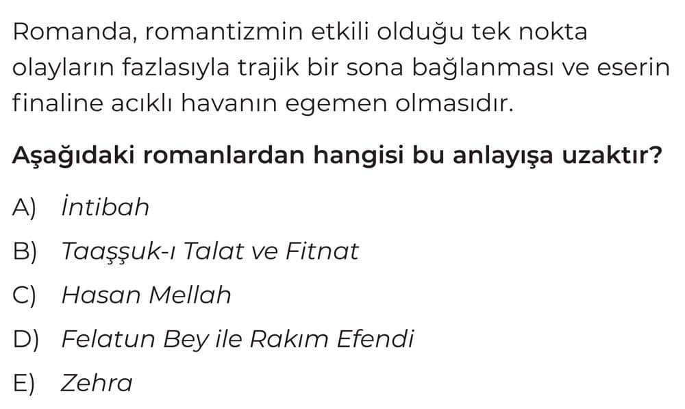 Romanda, romantizmin etkili olduğu tek nokta olayların fazlasıyla trajik bir sona bağlanması ve
