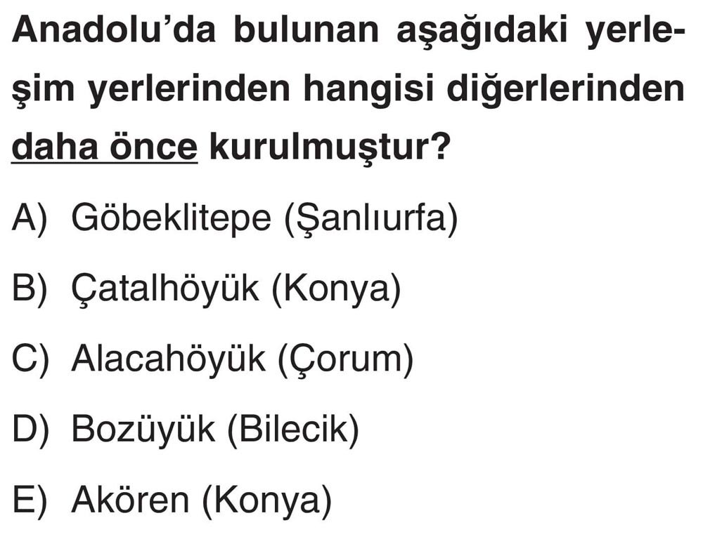 Anadolu'da bulunan aşağıdaki yerleşim yerlerinden hangisi diğerlerinden daha önce kurulmuştur?