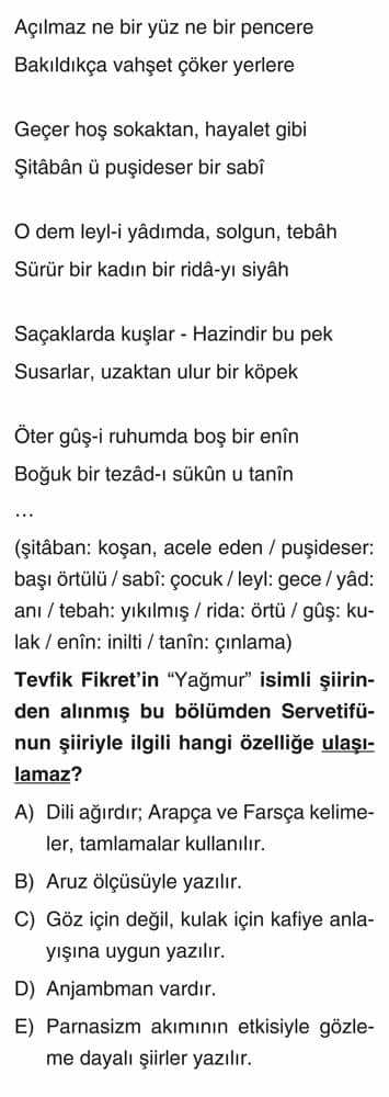 Açılmaz ne bir yüz ne bir pencere Bakıldıkça vahşet çöker yerlere Geçer hoş sokaktan, hayalet gibi