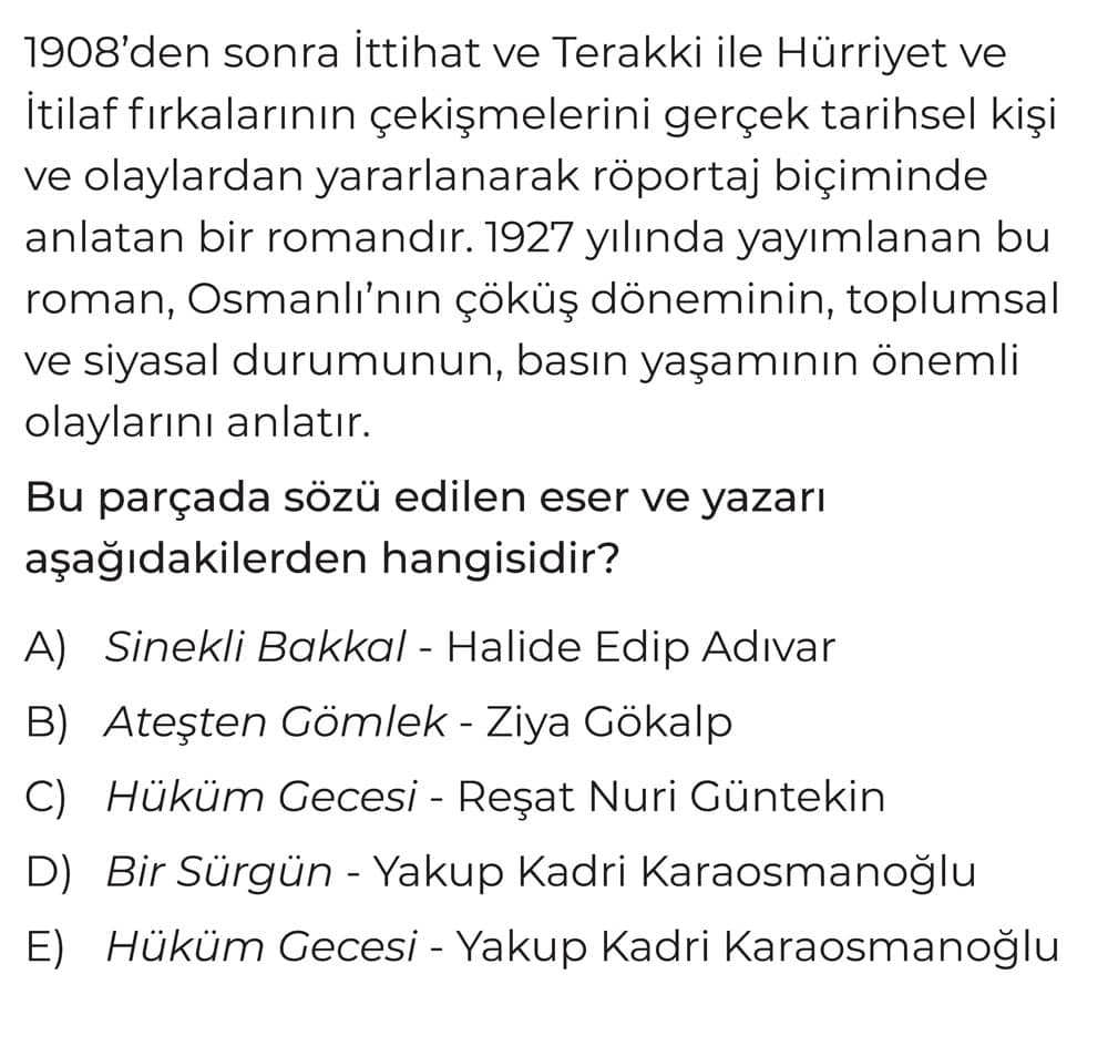 1908'den sonra İttihat ve Terakki ile Hürriyet ve İtilaf fırkalarının çekişmelerini gerçek tarihsel