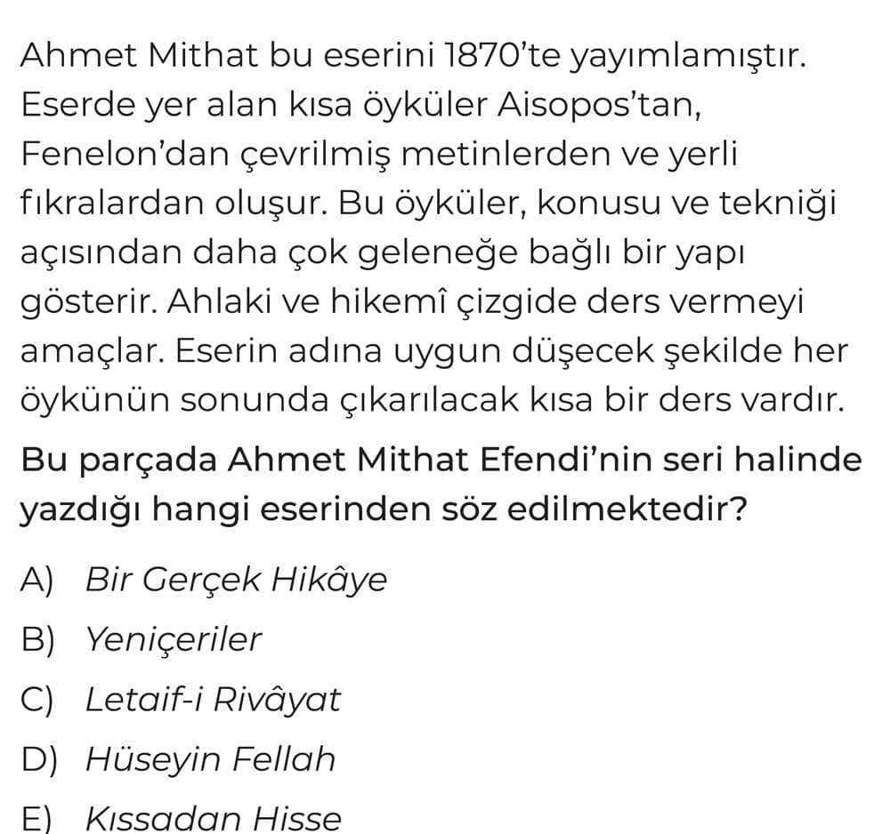 Ahmet Mithat bu eserini 1870'te yayımlamıştır. Eserde yer alan kısa öyküler Aisopos'tan, Fenelon'dan