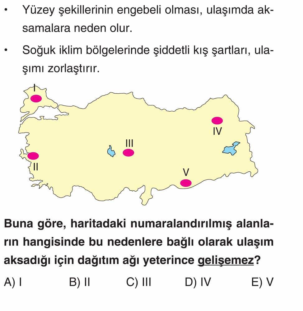 • Yüzey şekillerinin engebeli olması, ulaşımda aksamalara neden olur. • Soğuk iklim bölgelerinde