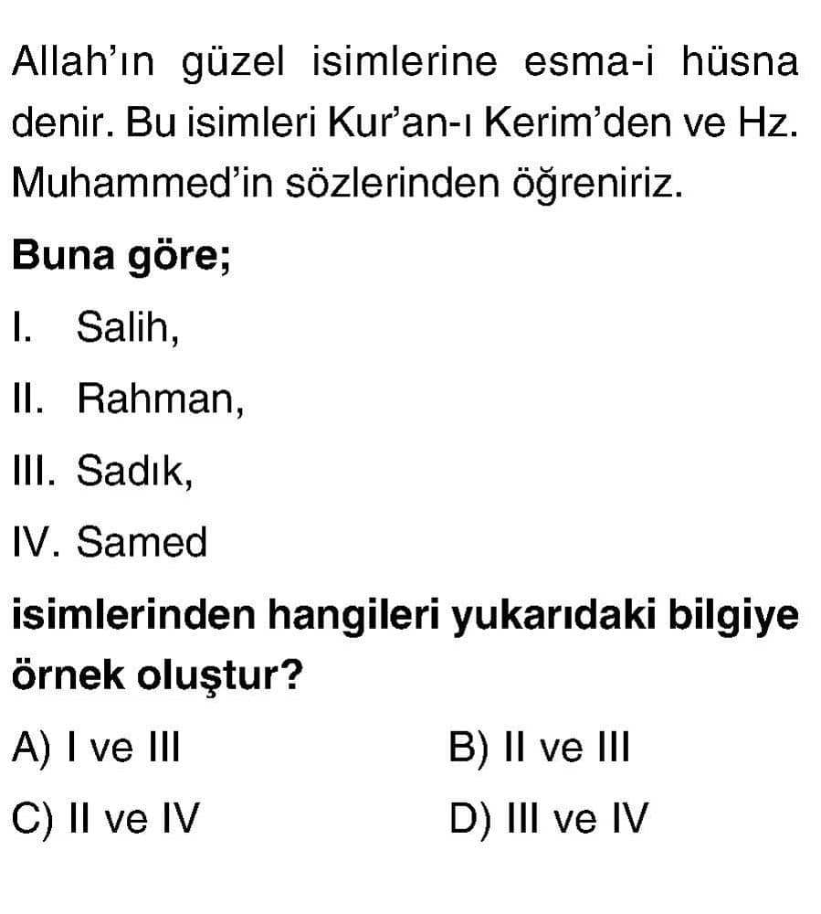 Allah'ın güzel isimlerine esma-i hüsna denir. Bu isimleri Kur'an-ı Kerim'den ve Hz. Muhammed'in