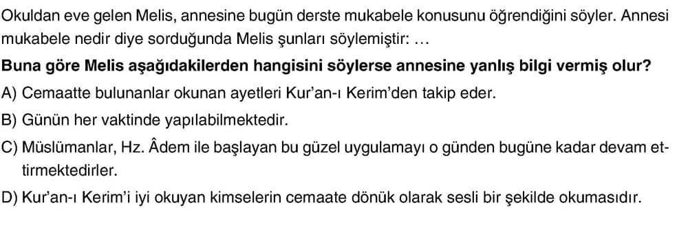 Okuldan eve gelen Melis, annesine bugün derste mukabele konusunu öğrendiğini söyler. Annesi mukabele