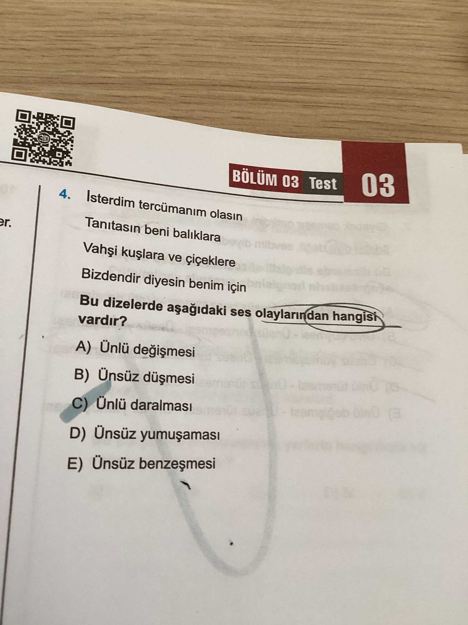 İsterdim tercümanım olasın Tanıtasın beni balıklara Vahşi kuşlara ve çiçeklere Bizdendir diyesin benim için Bu dizelerde