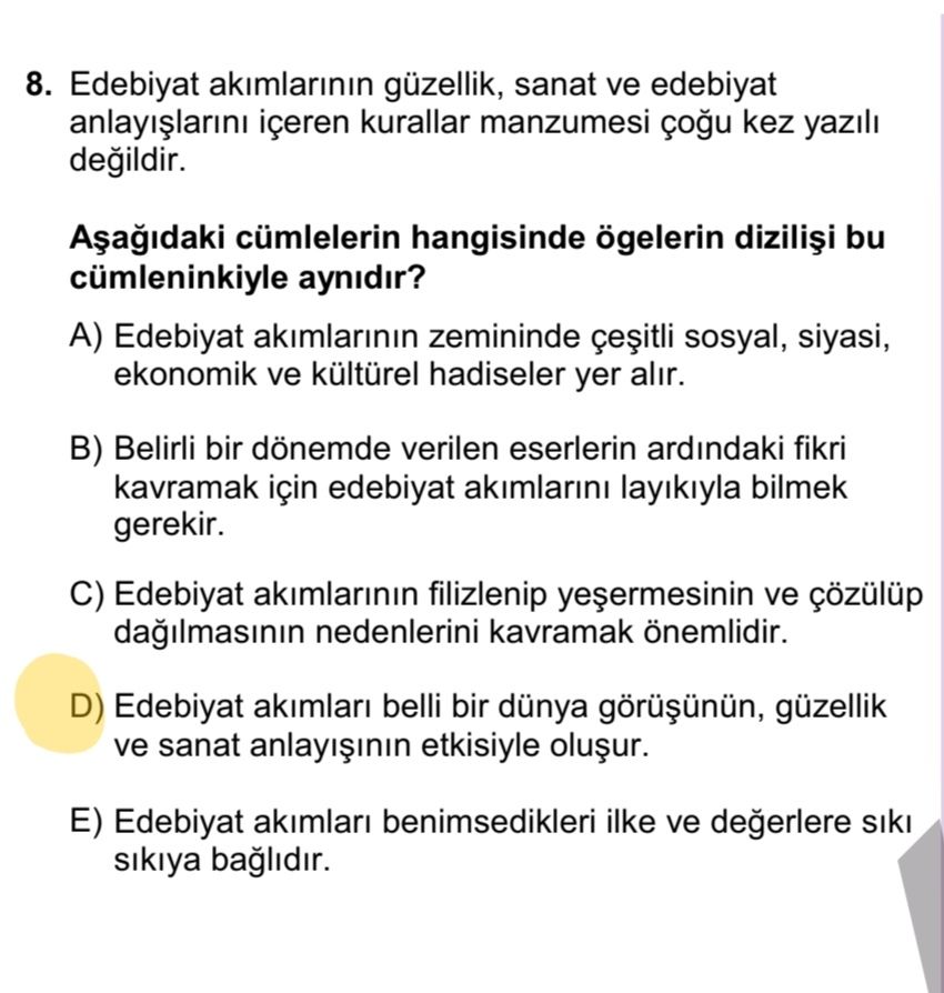 Edebiyat akımlarının güzellik, sanat ve edebiyat anlayışlarını içeren kurallar manzumesi çoğu kez