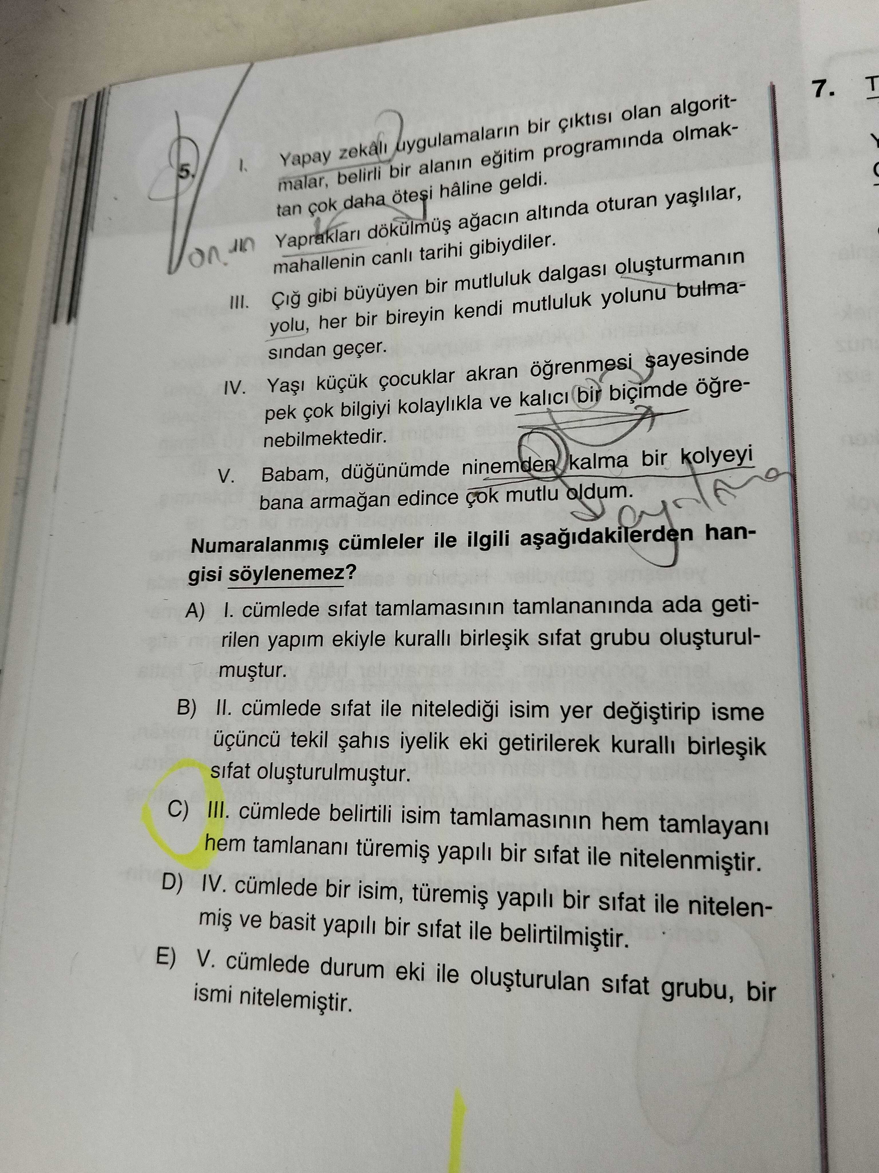 I. Yapay zekalı uygulamaların bir çıktısı olan algoritmalar, belirli bir alanın eğitim programında
