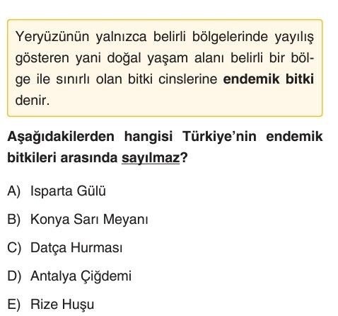 Yeryüzünün yalnızca belirli bölgelerinde yayılış gösteren yani doğal yaşam alanı belirli bir bölge ile sınırlı olan bitki