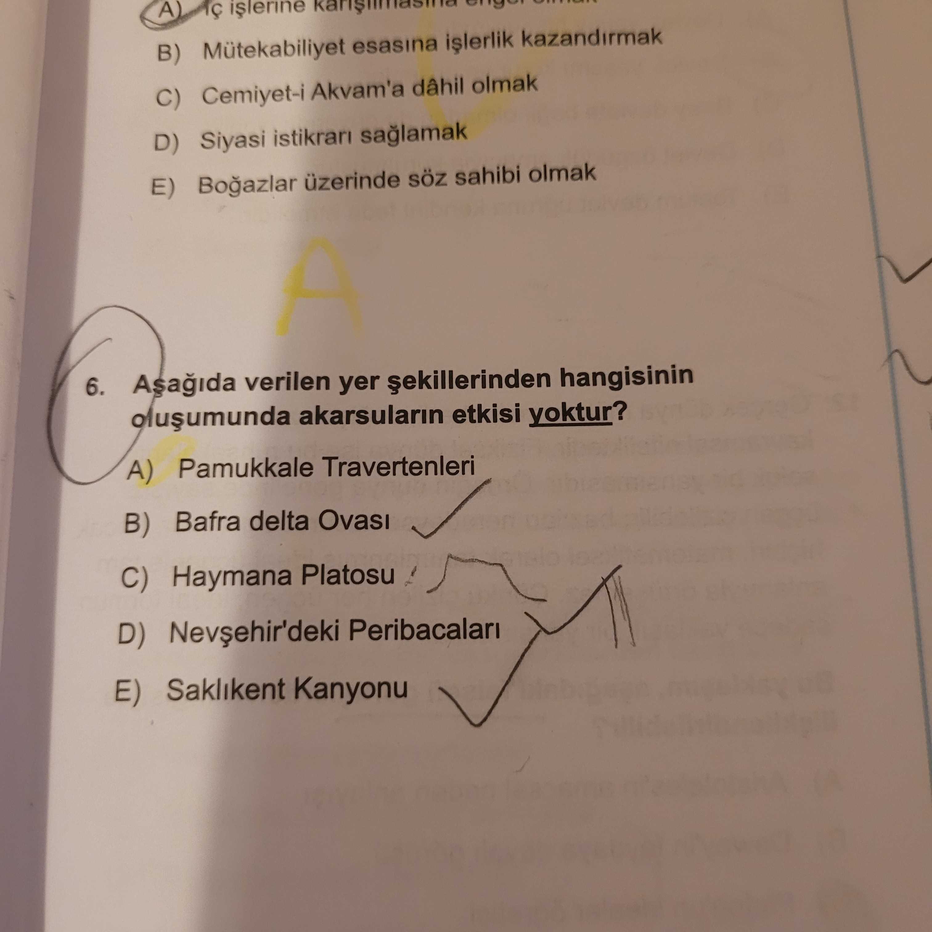Aşağıda verilen yer şekillerinden hangisinin oluşumunda akarsuların etkisi yoktur?