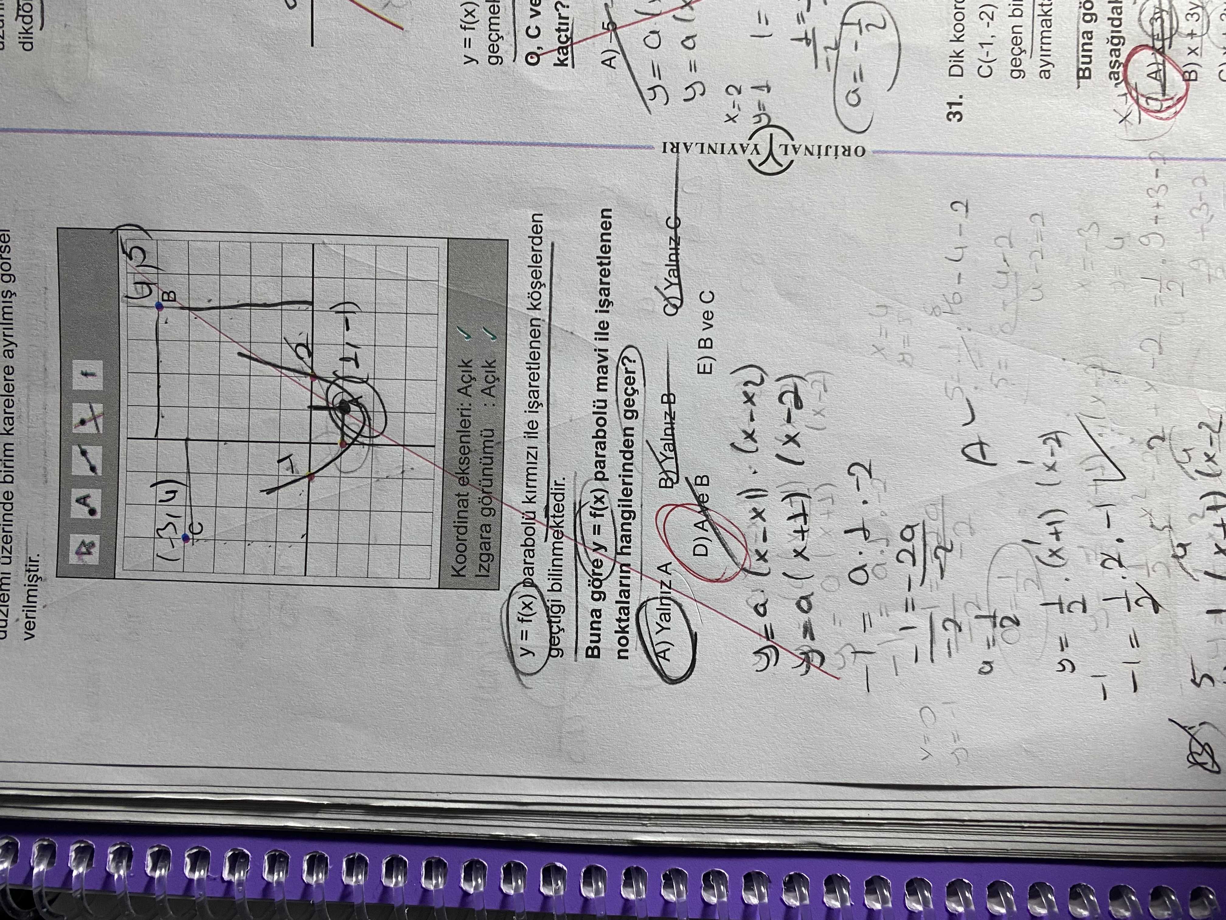 Birim karelere dikdo A B Koordinat eksenleri: Açik Izgara geçmel parabolu ile Q, geçtigi bilinmektedir. kactir. Buna mavi ile noktalarin hangilerinden geçer. A) E) ve (x-x2) YAYINLARI y=1 a= 31. Dik C(-1, geçen bi ayirmakt Buna + + 5 birim karelere dikdo A B Koordinat eksenleri: Açik Izgara geçmel parabolu ile Q, geçtigi bilinmektedir. Dik C(-1, geçen bi ayirmakt Buna + + 5. ?? Model.Question.title