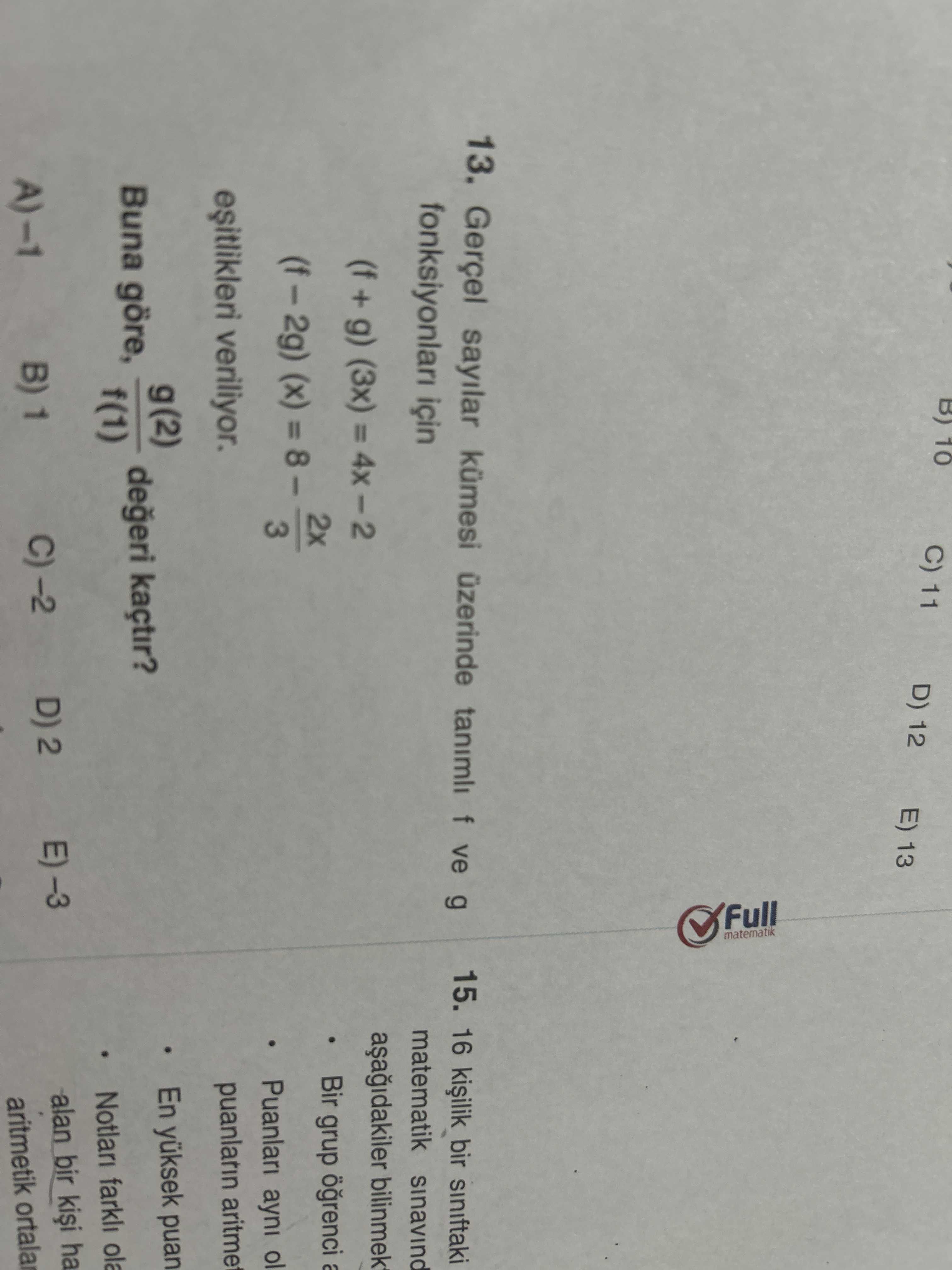 Matematik (12. Sınıf)