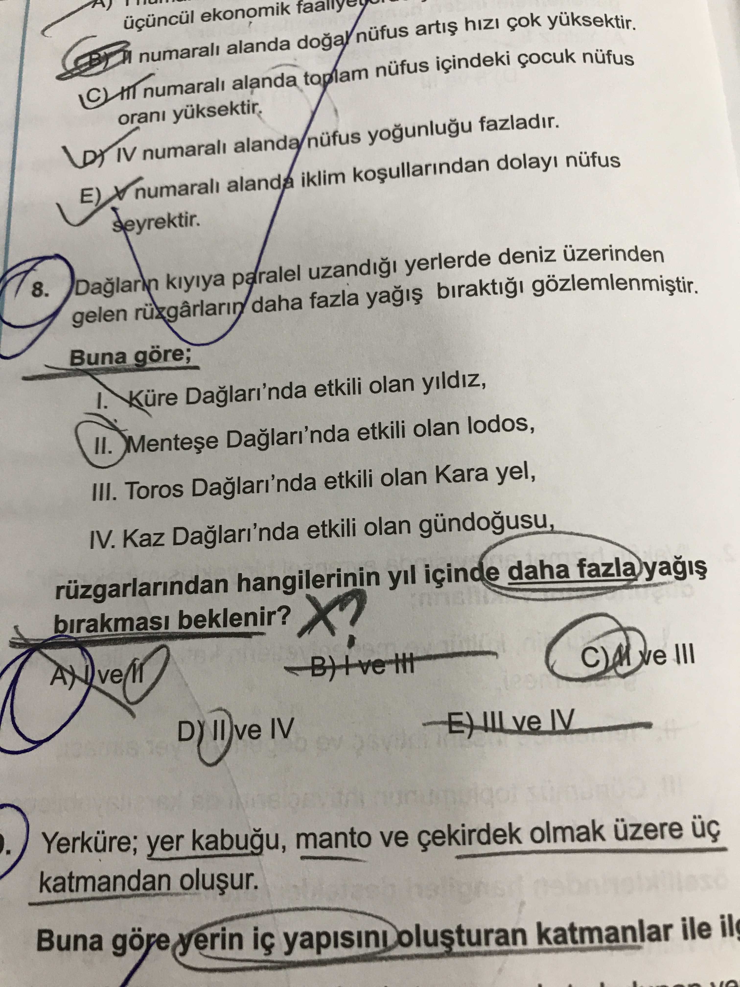 Dağların kıyıya paralel uzandığı yerlerde deniz üzerinden gelen rüzgârların daha fazla yağış