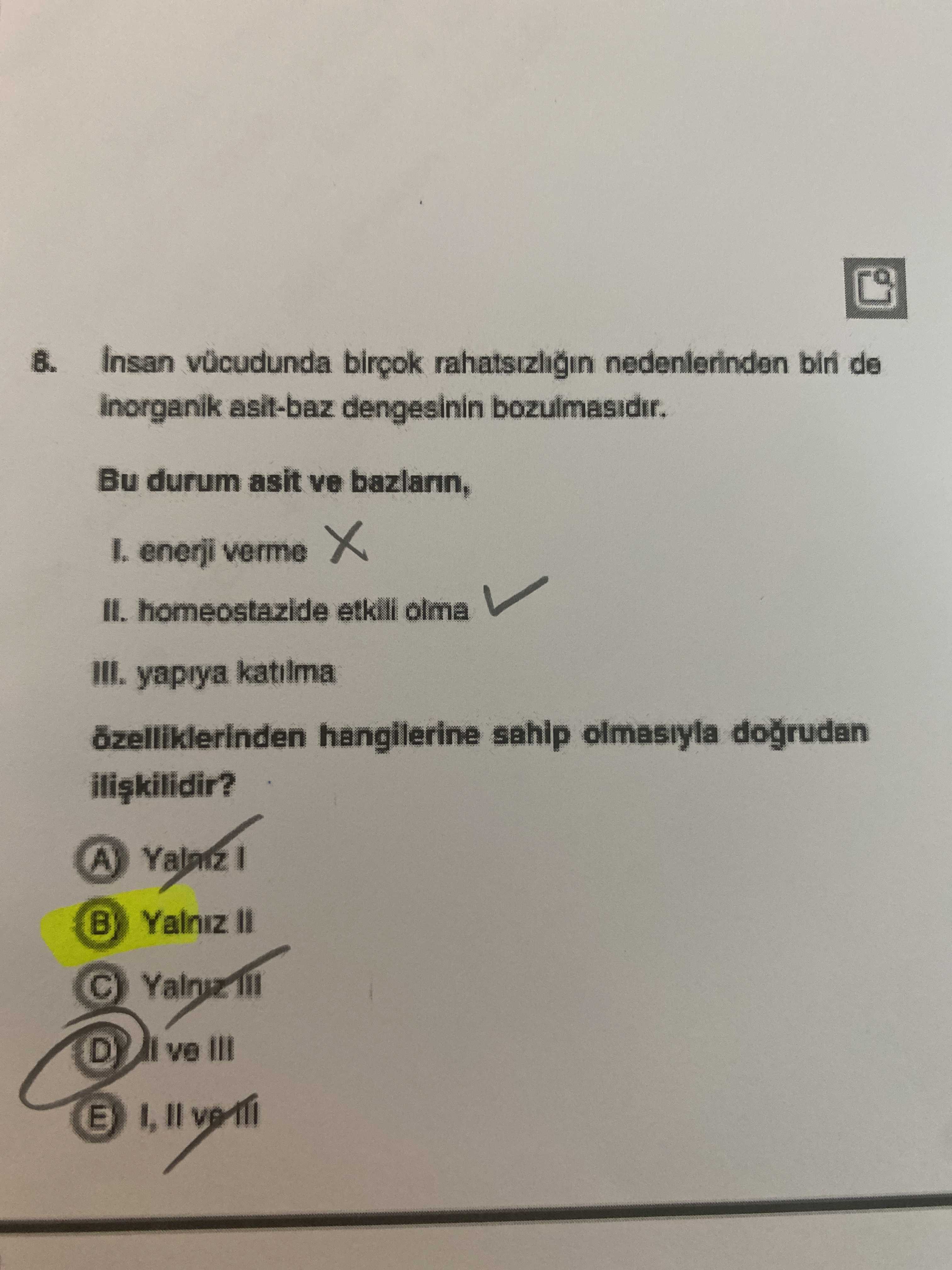 İnsan vücudunda birçok rahatsızlığın nedenlerinden biri de inorganik asit-baz dengesinin