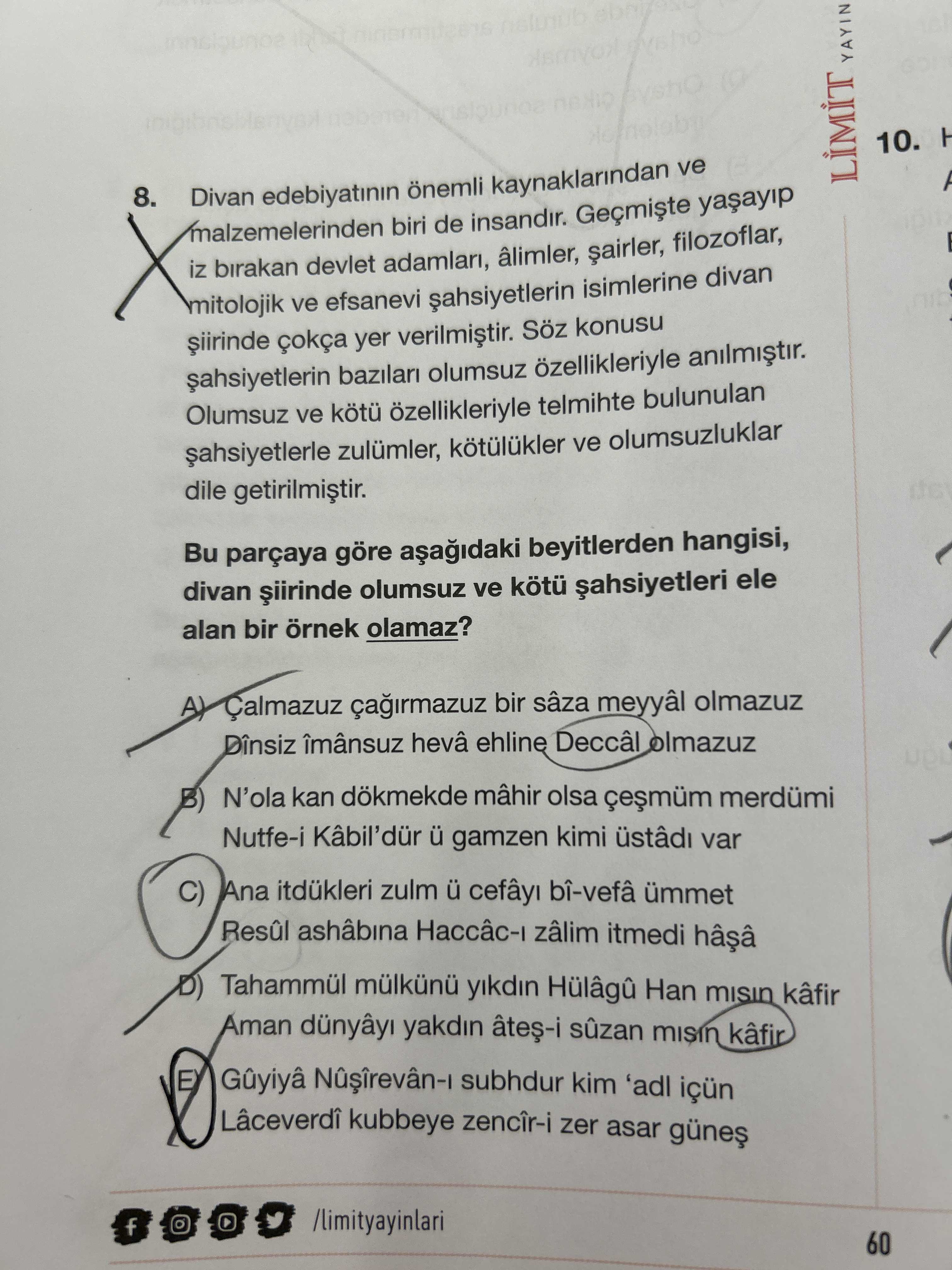 Divan edebiyatının önemli kaynaklarından ve malzemelerinden biri de insandır. Geçmişte yaşayıp iz