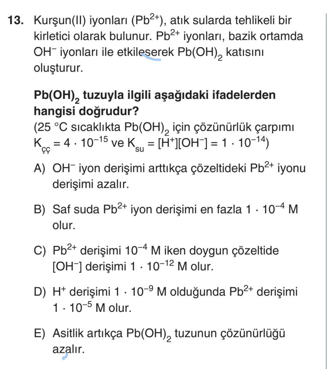 Kurşun(II) iyonları (Pb²⁺), atık sularda tehlikeli bir kirletici olarak bulunur. Pb²⁺ iyonları