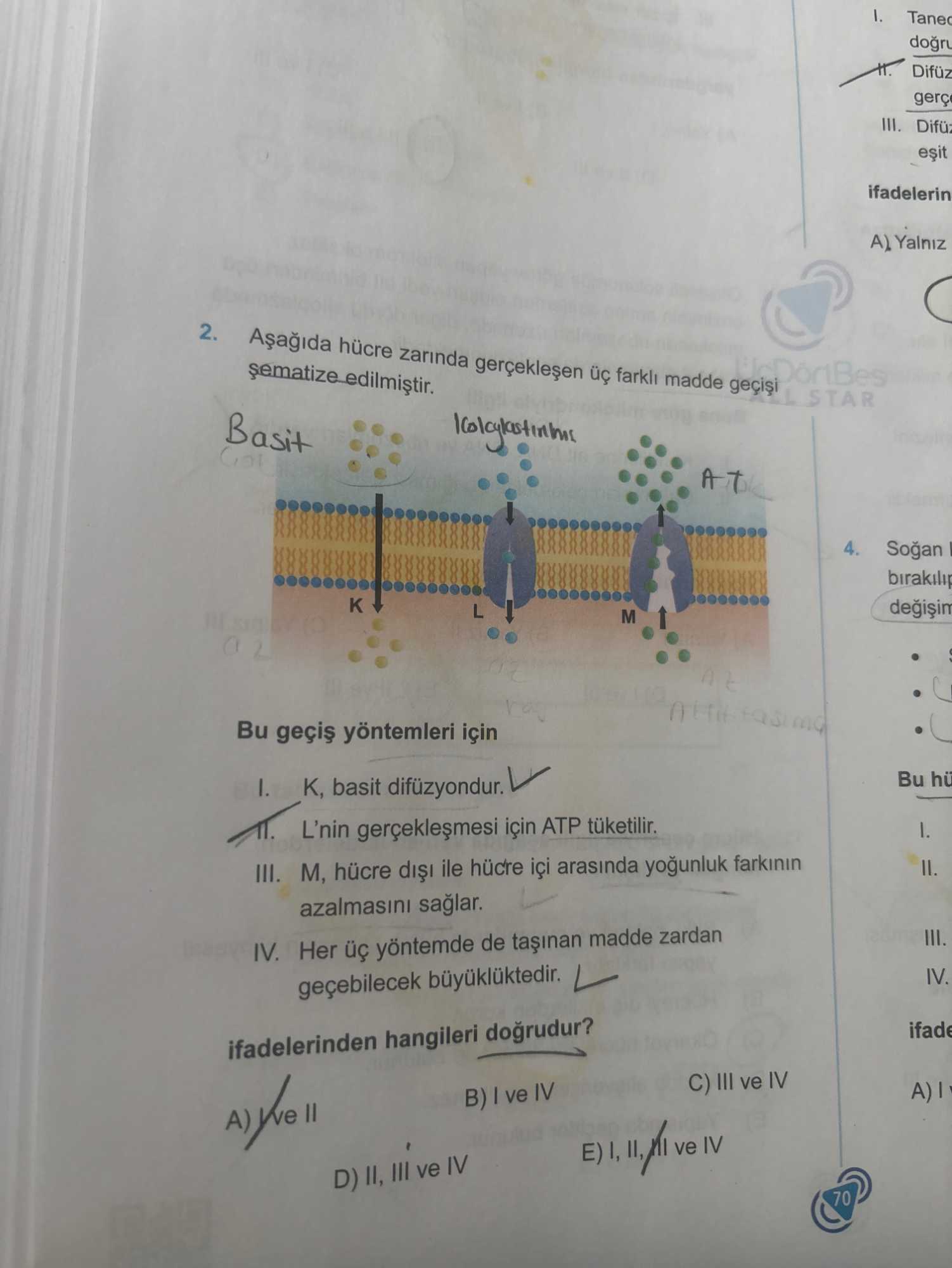 Aşağıda hücre zarında gerçekleşen üç farklı madde geçişi şematize edilmiştir. Bu geçiş yöntemleri