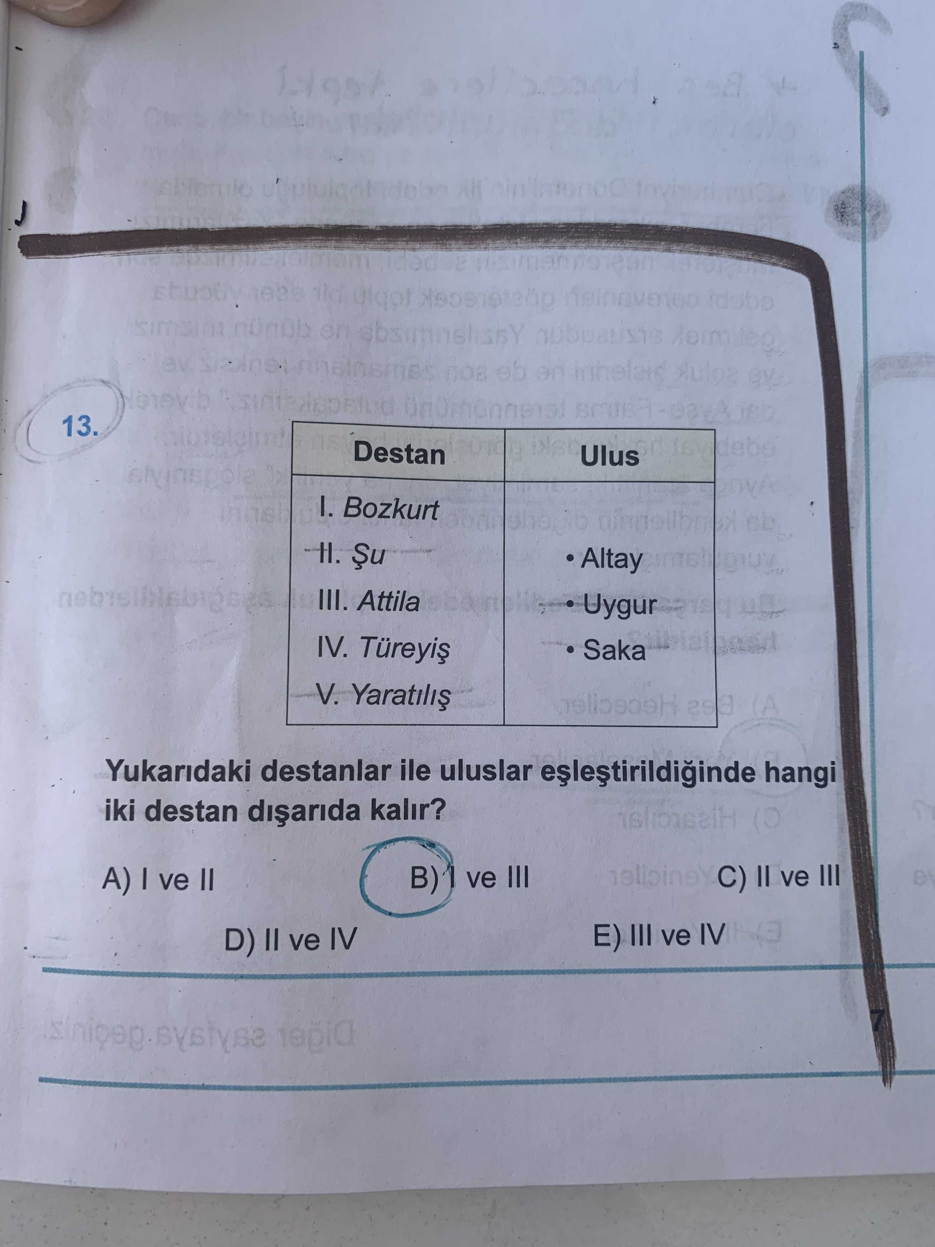 Destan | Ulus I. Bozkurt | II. Şu | • Altay III. Attila | • Uygur IV. Türeyiş | • Saka V. Yaratılış
